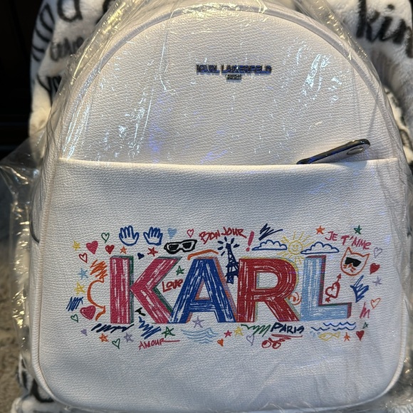 Karl Lagerfeld Handbags - NWOT Karl Lagerfeld White Backpack With No Marks at all